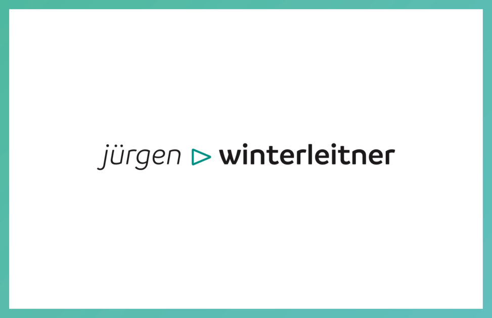 Logo mit Schriftzug und Signet für den Moderator Jürgen Winterleitner