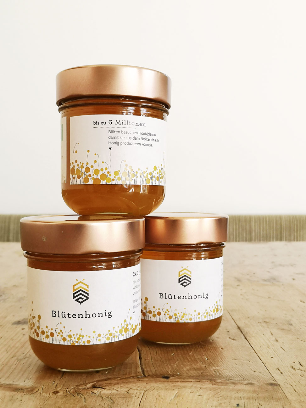 Verpackungsdesign für Honiggläser – Etikettengestaltung